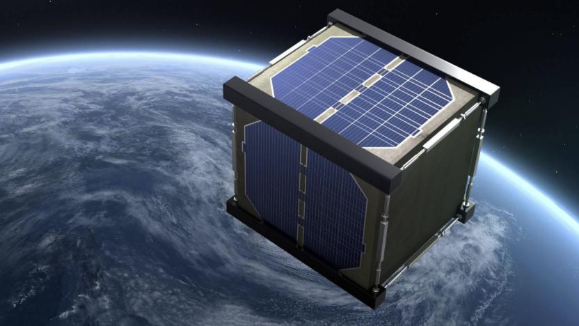 A satellite in space, though its a render.
