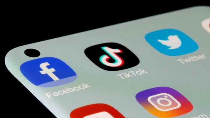 FILE PHOTO: Facebook, TikTok, Twitter, YouTube and Instagram apps are seen on a smartphone in this illustration taken, July 13, 2021. REUTERS/Dado Ruvic/Illustration//File Photo