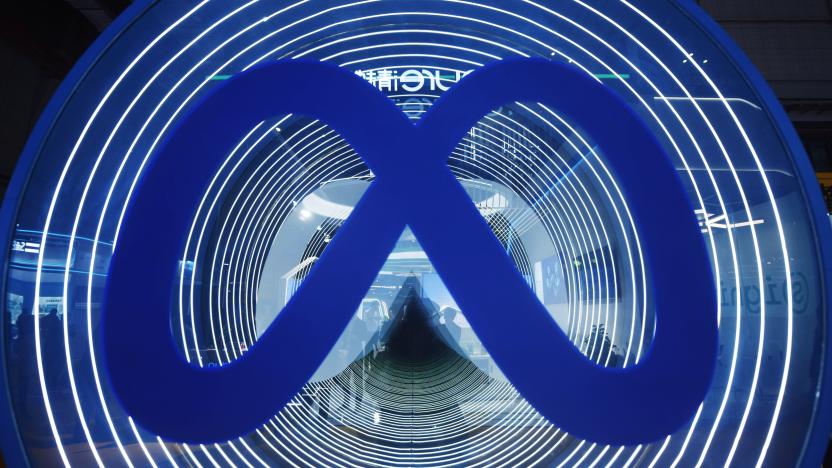 SHANGHAI, CHINA - NOVEMBER 6, 2023 - Photo taken on November 6, 2023 shows the Meta logo at the 6th China International Import Expo in Shanghai, China. (Photo credit should read CFOTO/Future Publishing via Getty Images)
